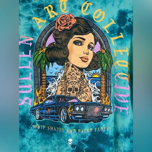 Sullen Art Collective Turquoise Tie Dye Graphic Tee - Picture 4 of 7
